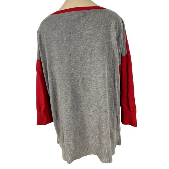Gap women's red and gray colorblock sweater size XL long sleeve - Picture 3 of 6